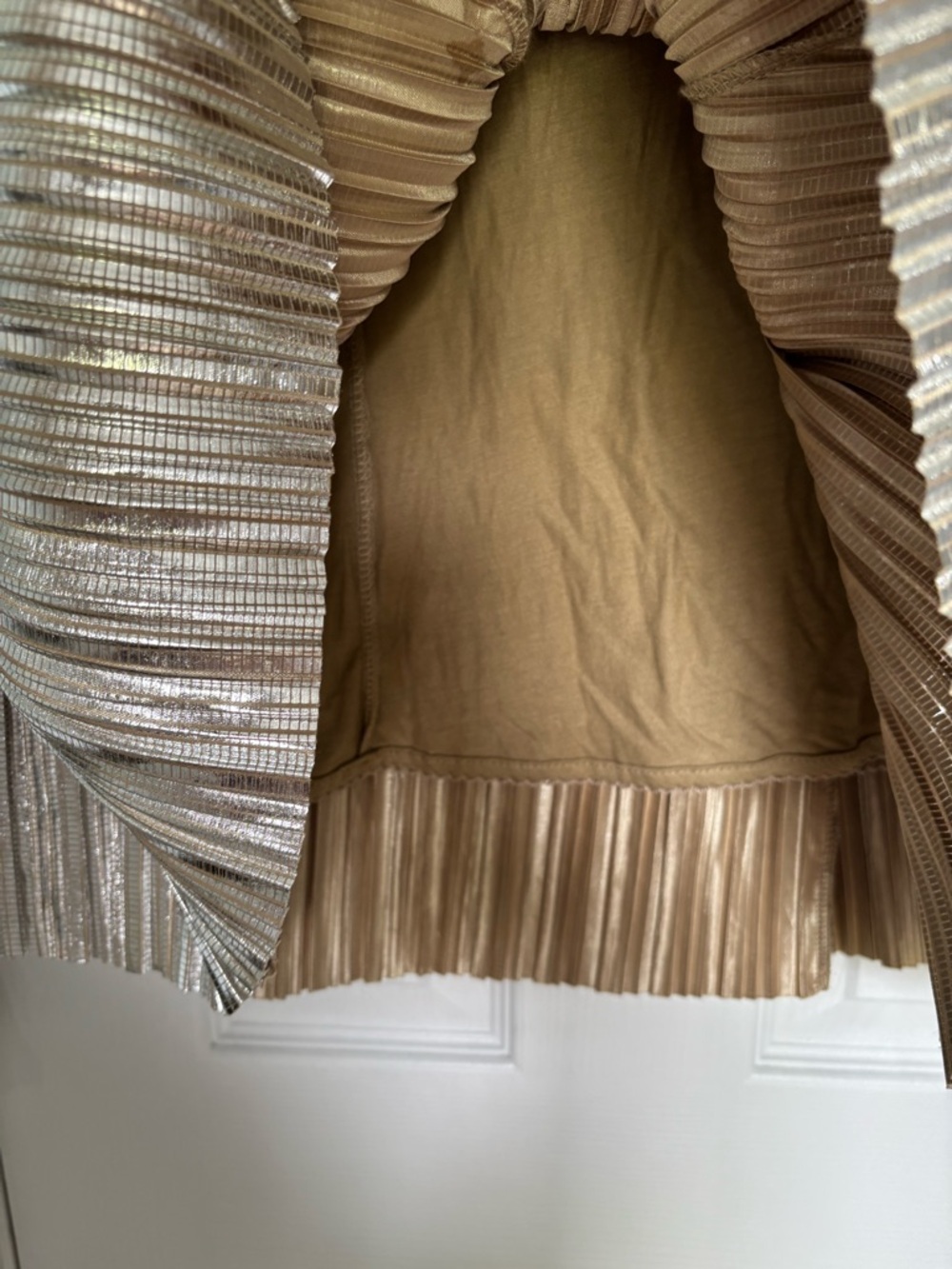 Maeve by Anthropologie Metallic Pleated Midi Skirt Art Deco 8 - Picture 7 of 7